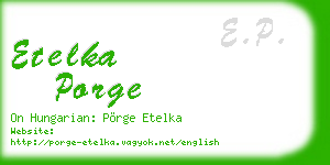 etelka porge business card