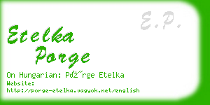 etelka porge business card